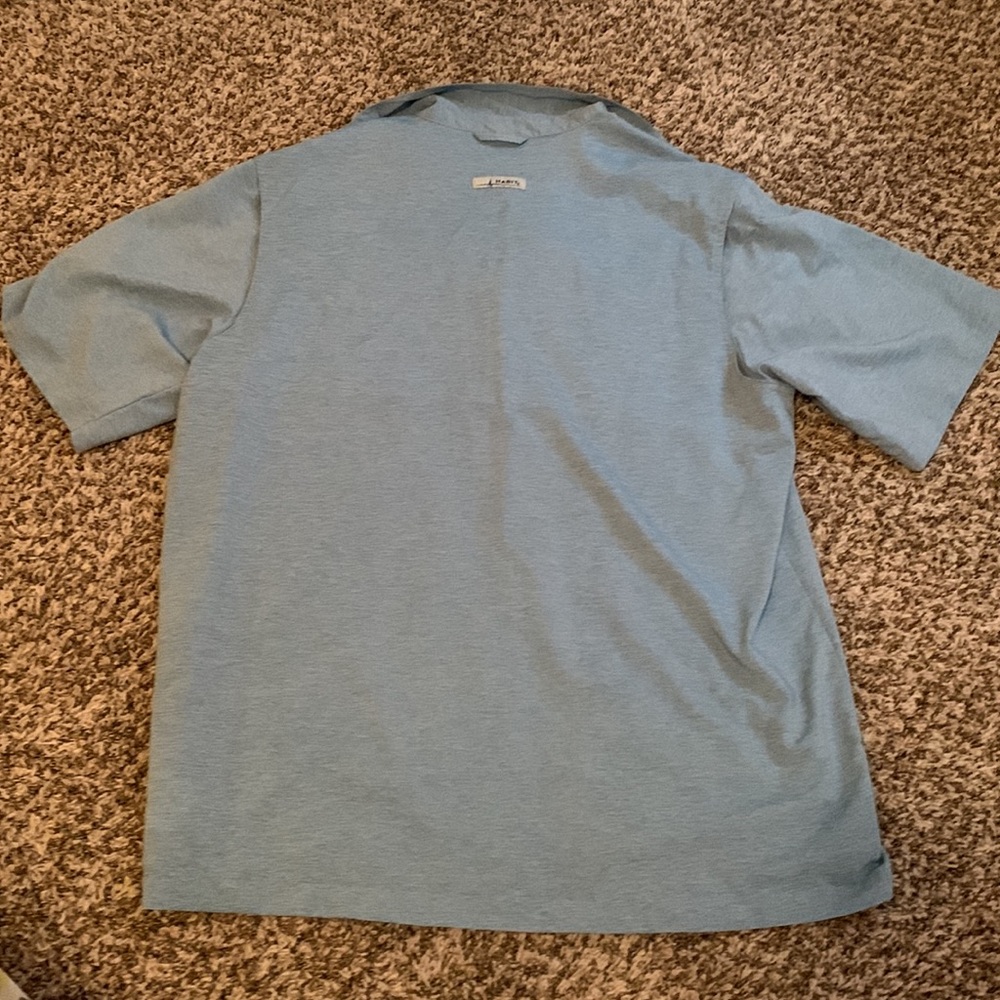 Habit Button Down Outdoor Fishing Shirt Light Blue/White Men's Large - Picture 4 of 4